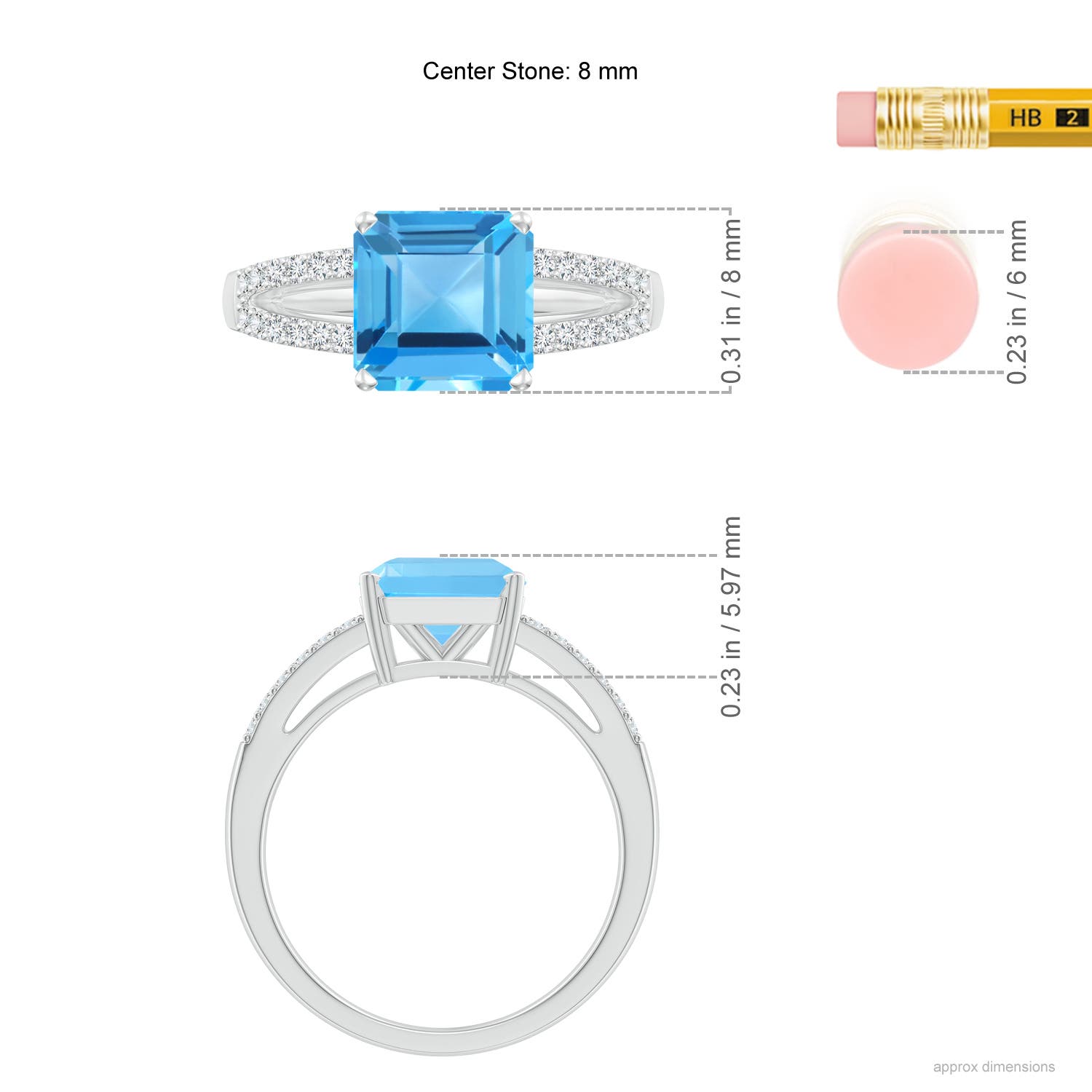 AAA - Swiss Blue Topaz / 3.24 CT / 14 KT White Gold