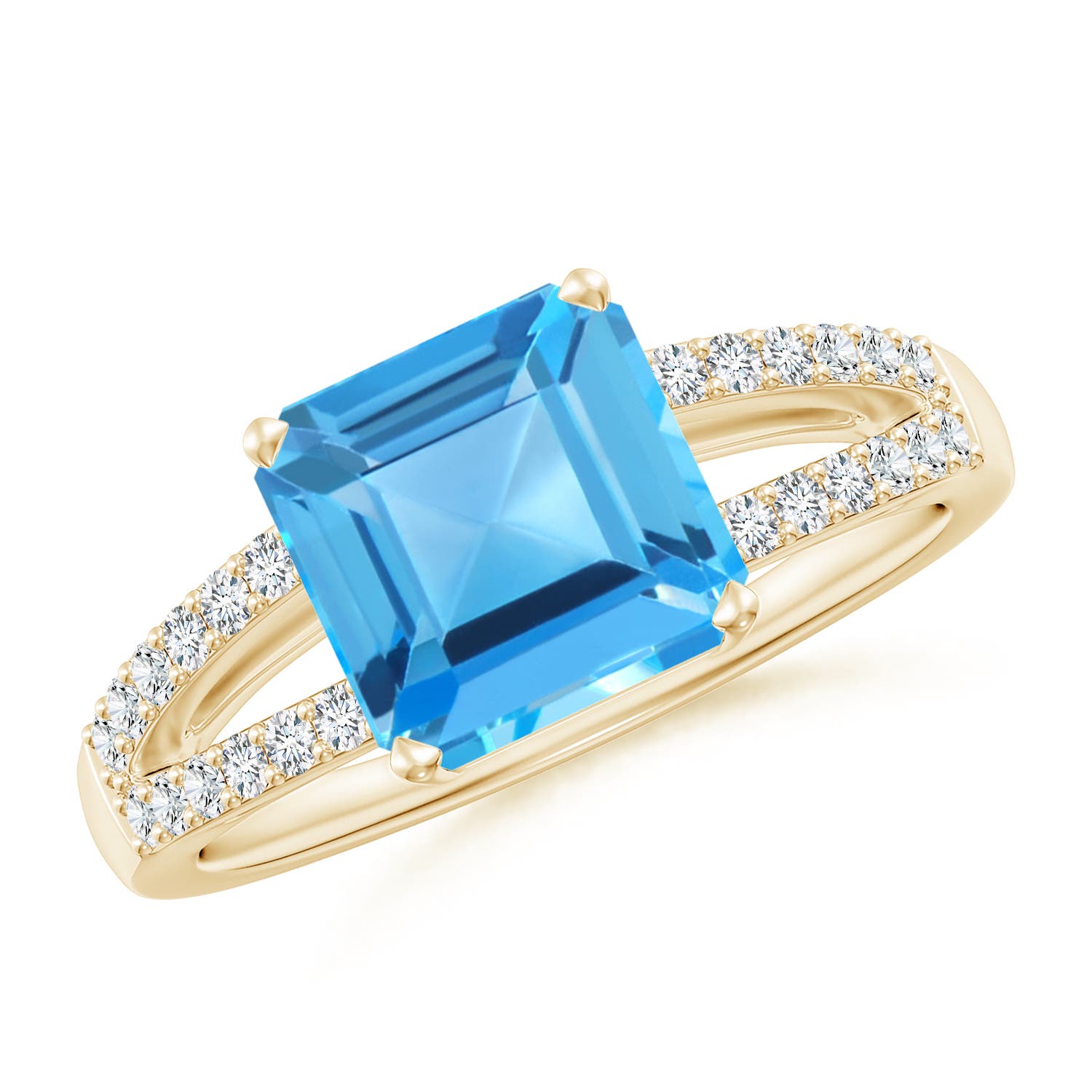 AAA - Swiss Blue Topaz / 3.24 CT / 14 KT Yellow Gold