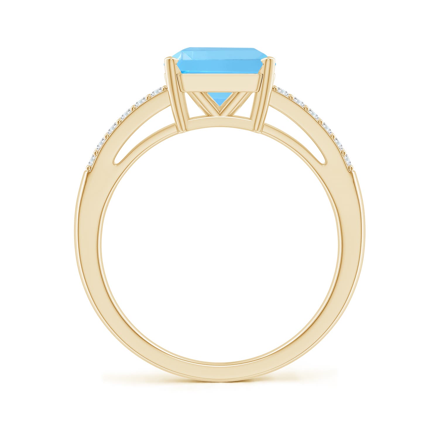 AAA - Swiss Blue Topaz / 3.24 CT / 14 KT Yellow Gold