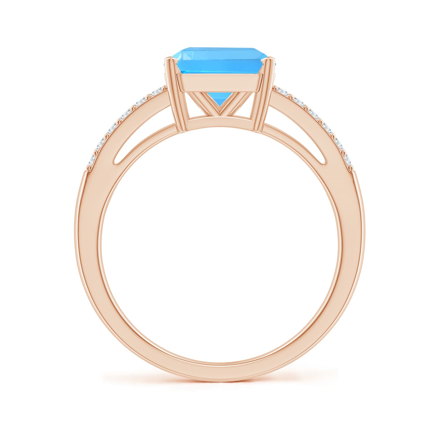 AAAA - Swiss Blue Topaz / 3.24 CT / 14 KT Rose Gold