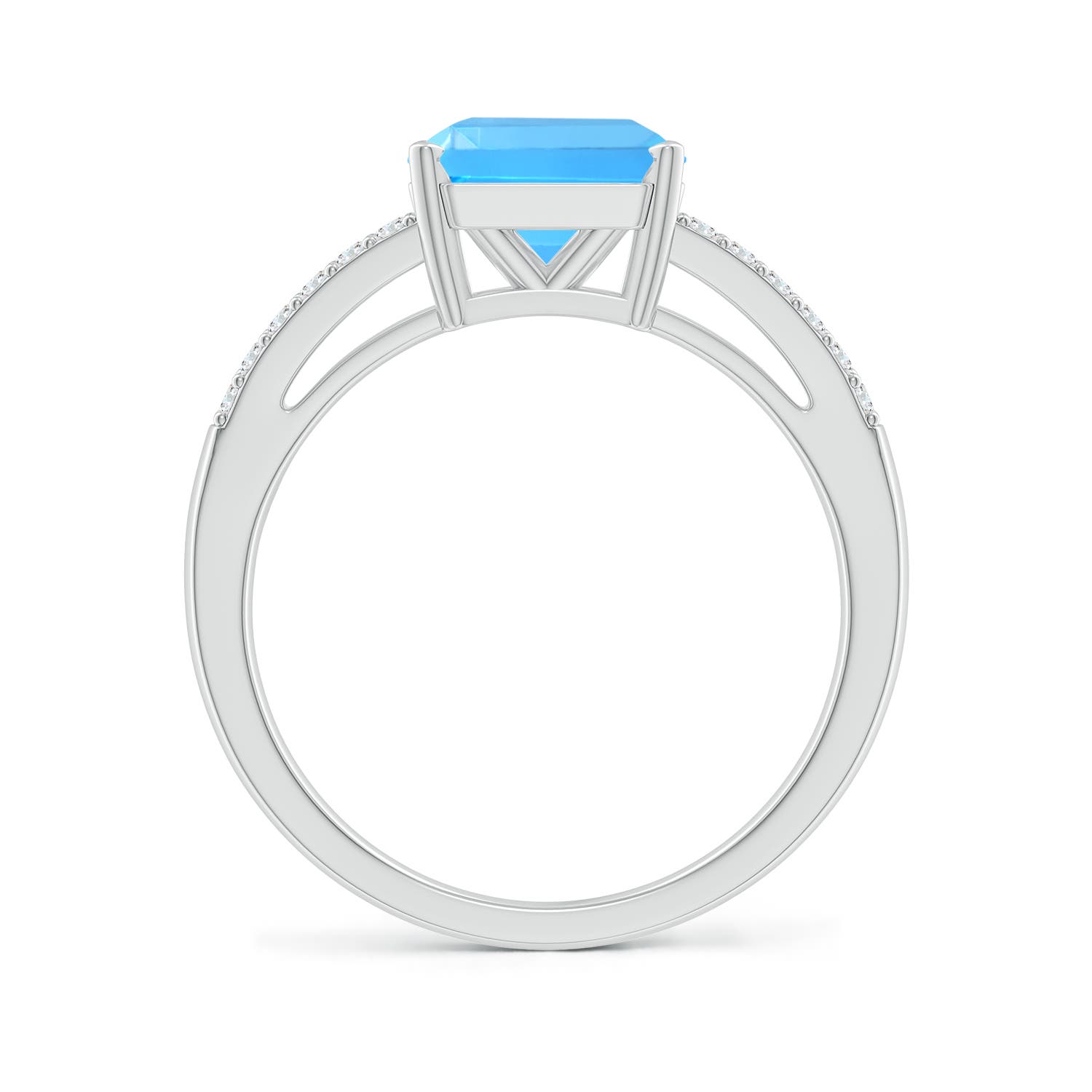 AAAA - Swiss Blue Topaz / 3.24 CT / 14 KT White Gold