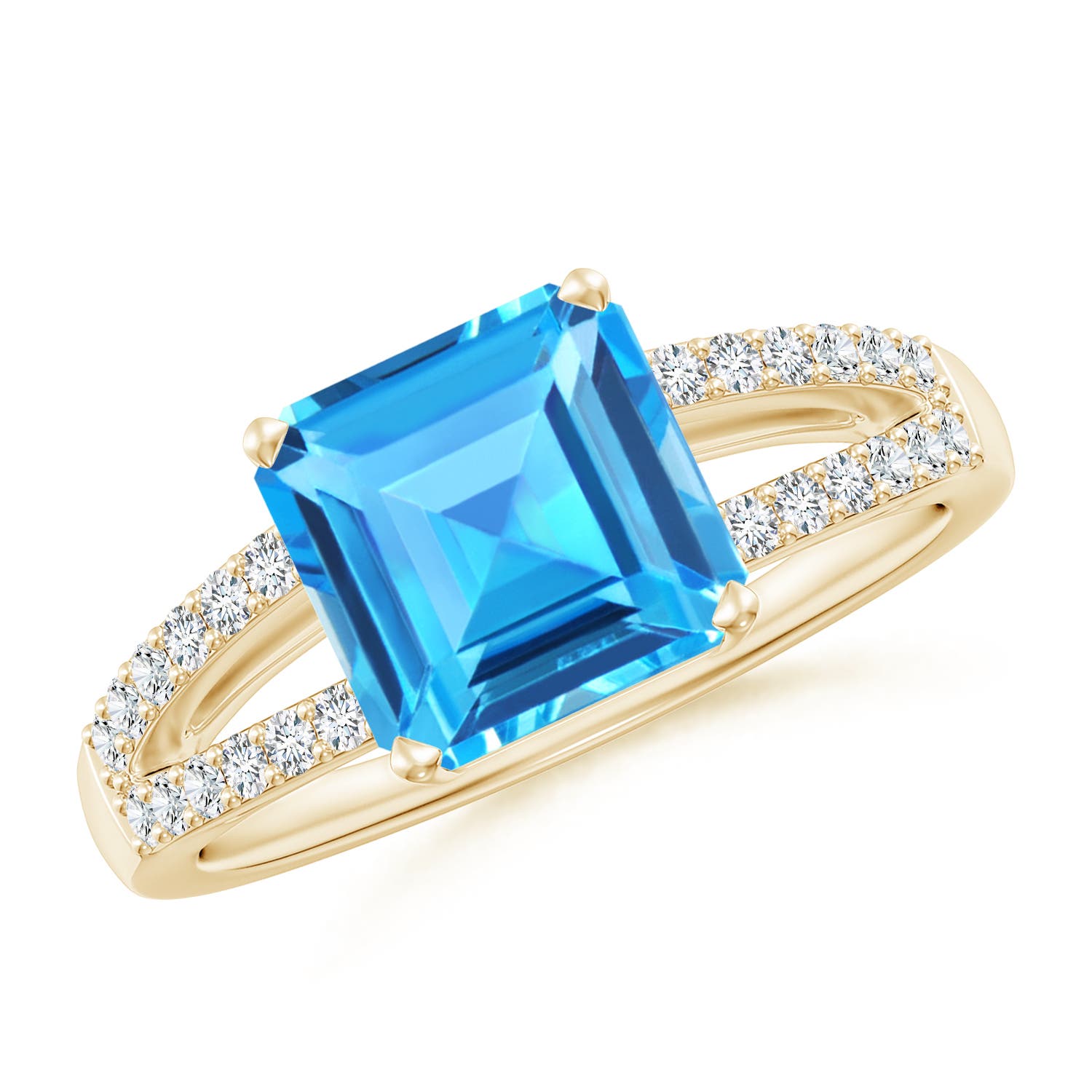 AAAA - Swiss Blue Topaz / 3.24 CT / 14 KT Yellow Gold