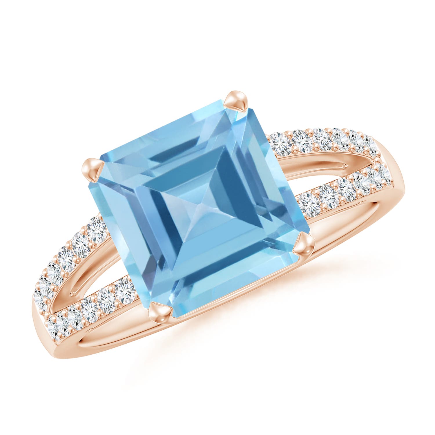 A - Swiss Blue Topaz / 4.74 CT / 14 KT Rose Gold