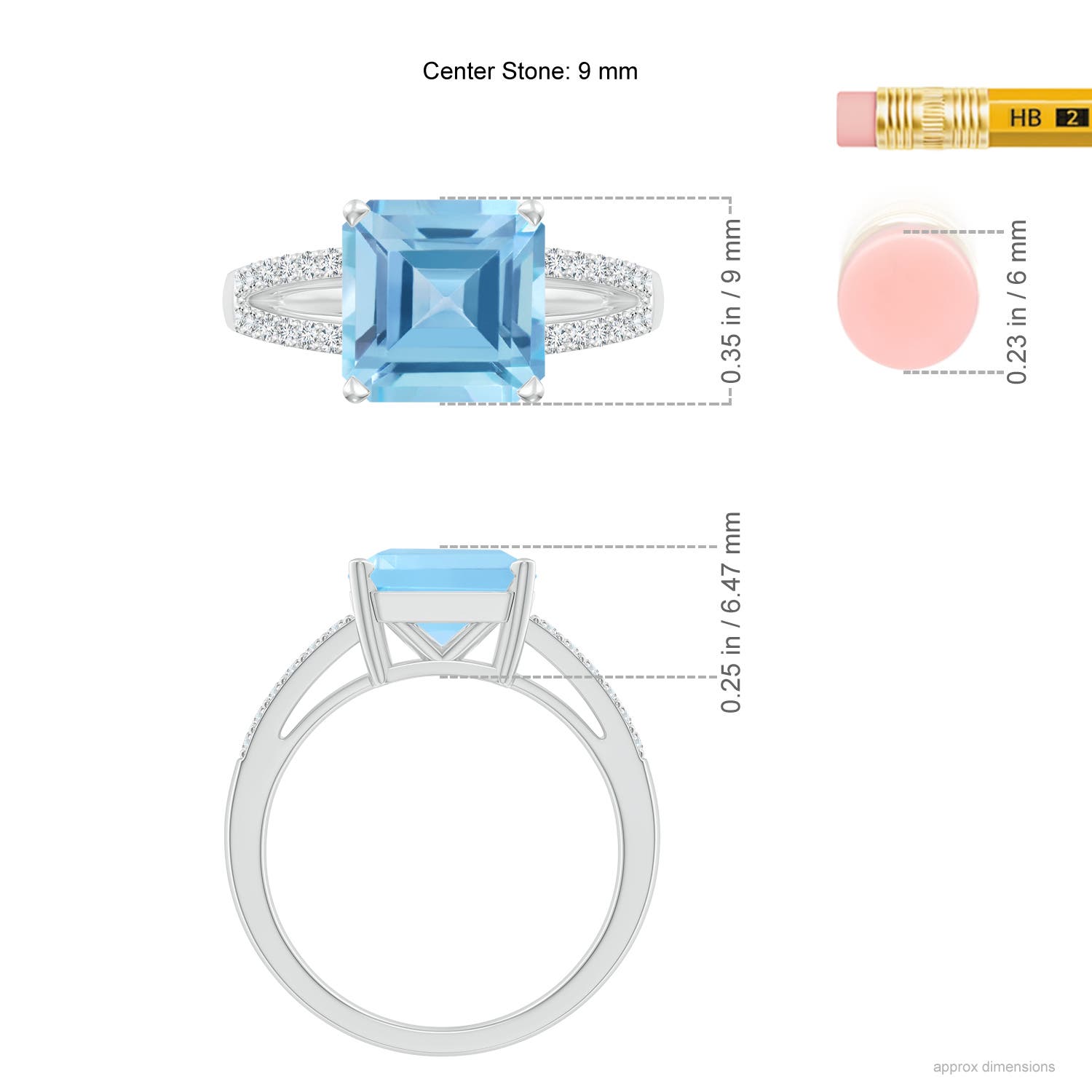 A - Swiss Blue Topaz / 4.74 CT / 14 KT White Gold