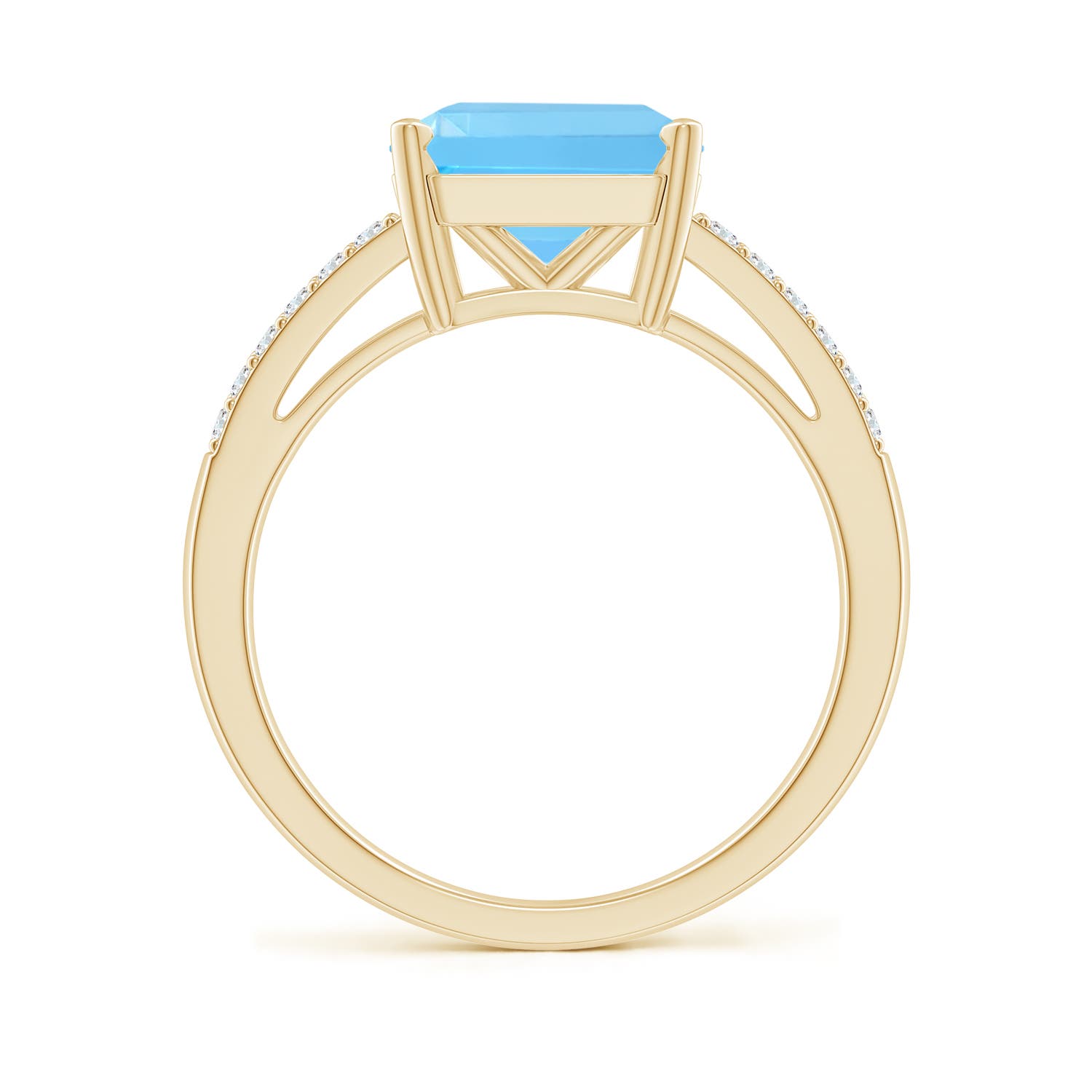 AAA - Swiss Blue Topaz / 4.74 CT / 14 KT Yellow Gold