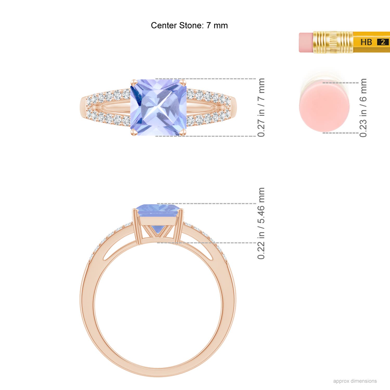 A - Tanzanite / 1.74 CT / 14 KT Rose Gold