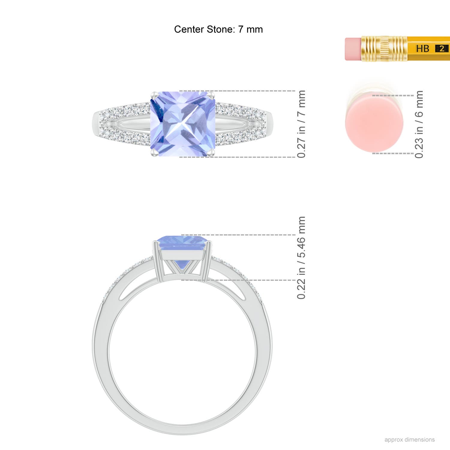 A - Tanzanite / 1.74 CT / 14 KT White Gold