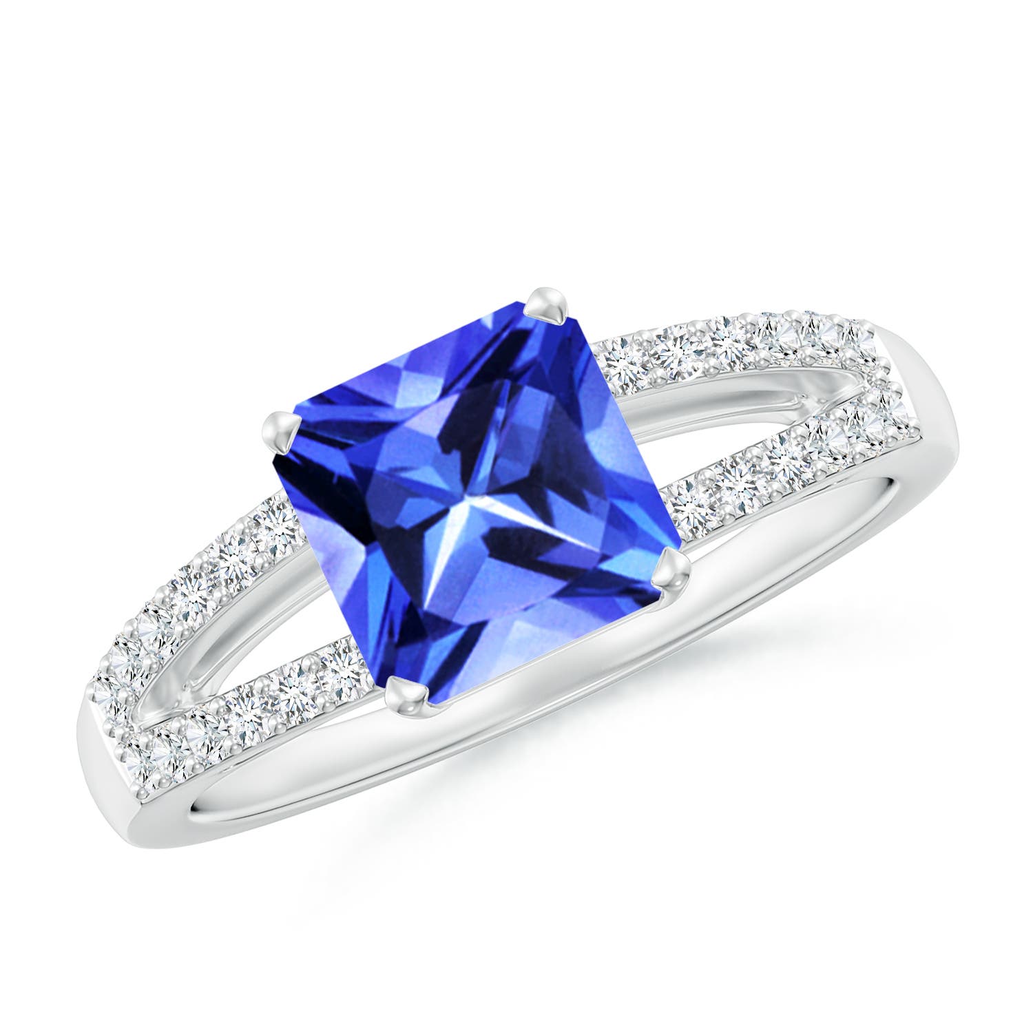 AAA - Tanzanite / 1.74 CT / 14 KT White Gold