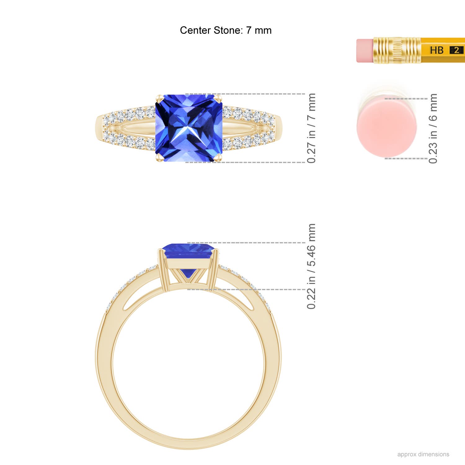 AAA - Tanzanite / 1.74 CT / 14 KT Yellow Gold