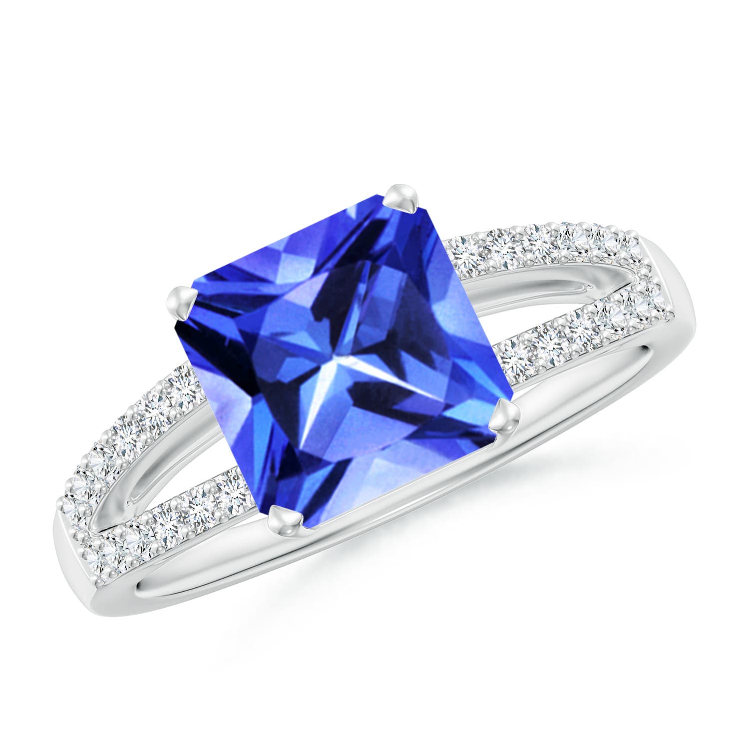 AAA - Tanzanite / 2.49 CT / 14 KT White Gold