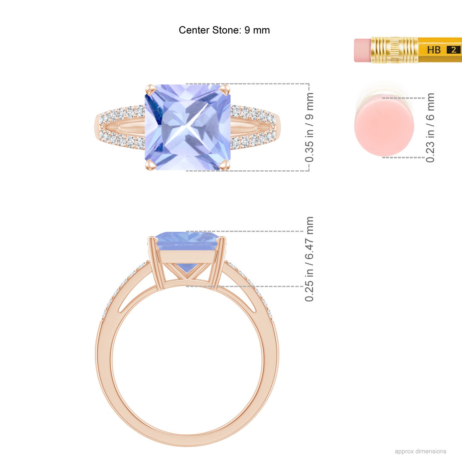 A - Tanzanite / 3.49 CT / 14 KT Rose Gold