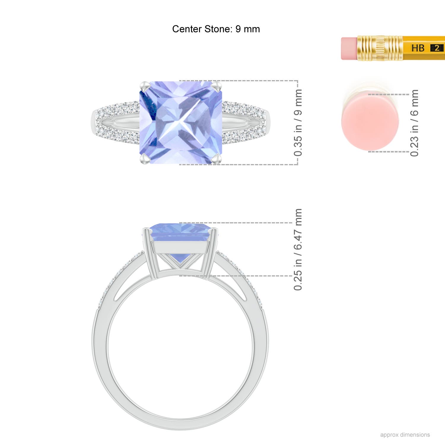 A - Tanzanite / 3.49 CT / 14 KT White Gold