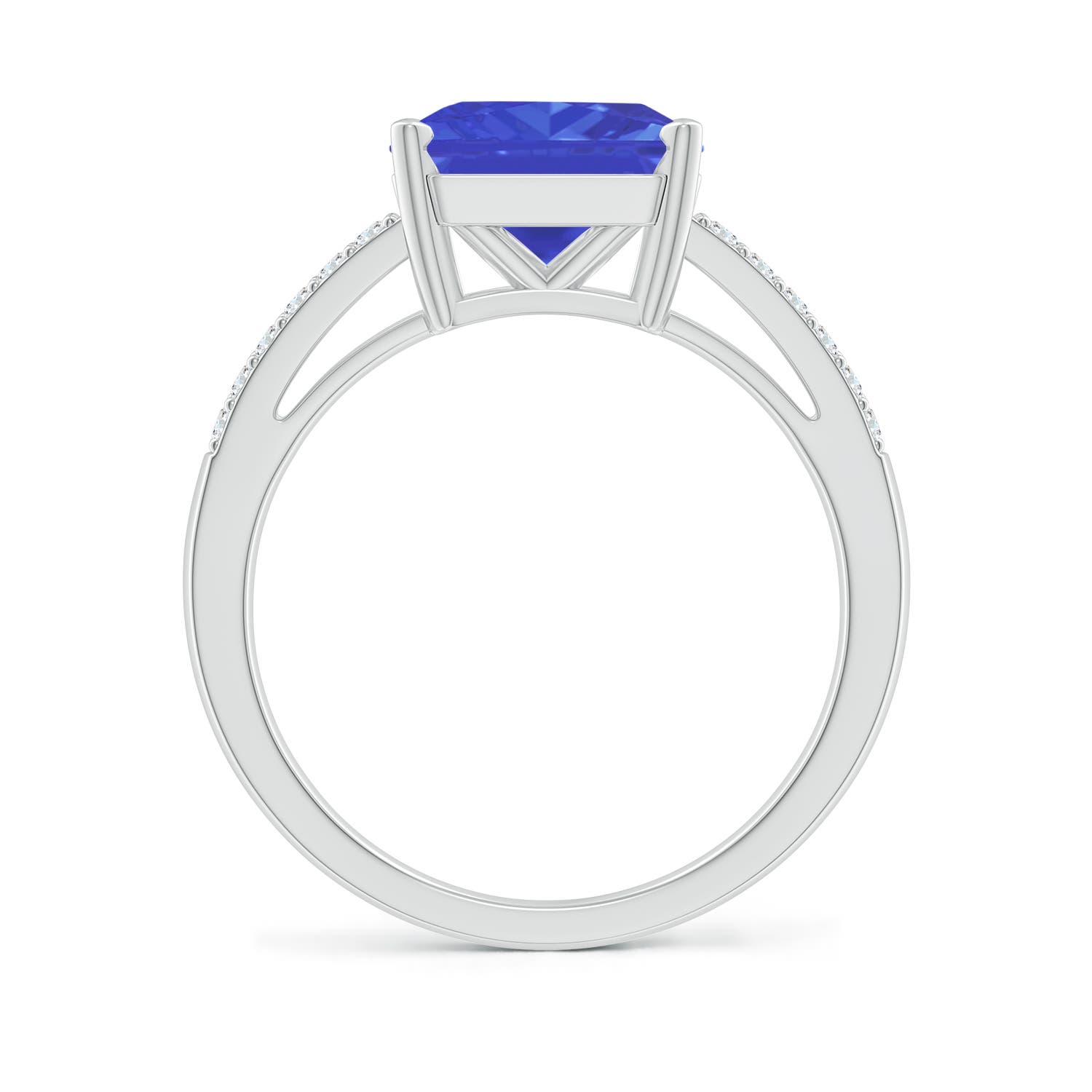 AAA - Tanzanite / 3.49 CT / 14 KT White Gold