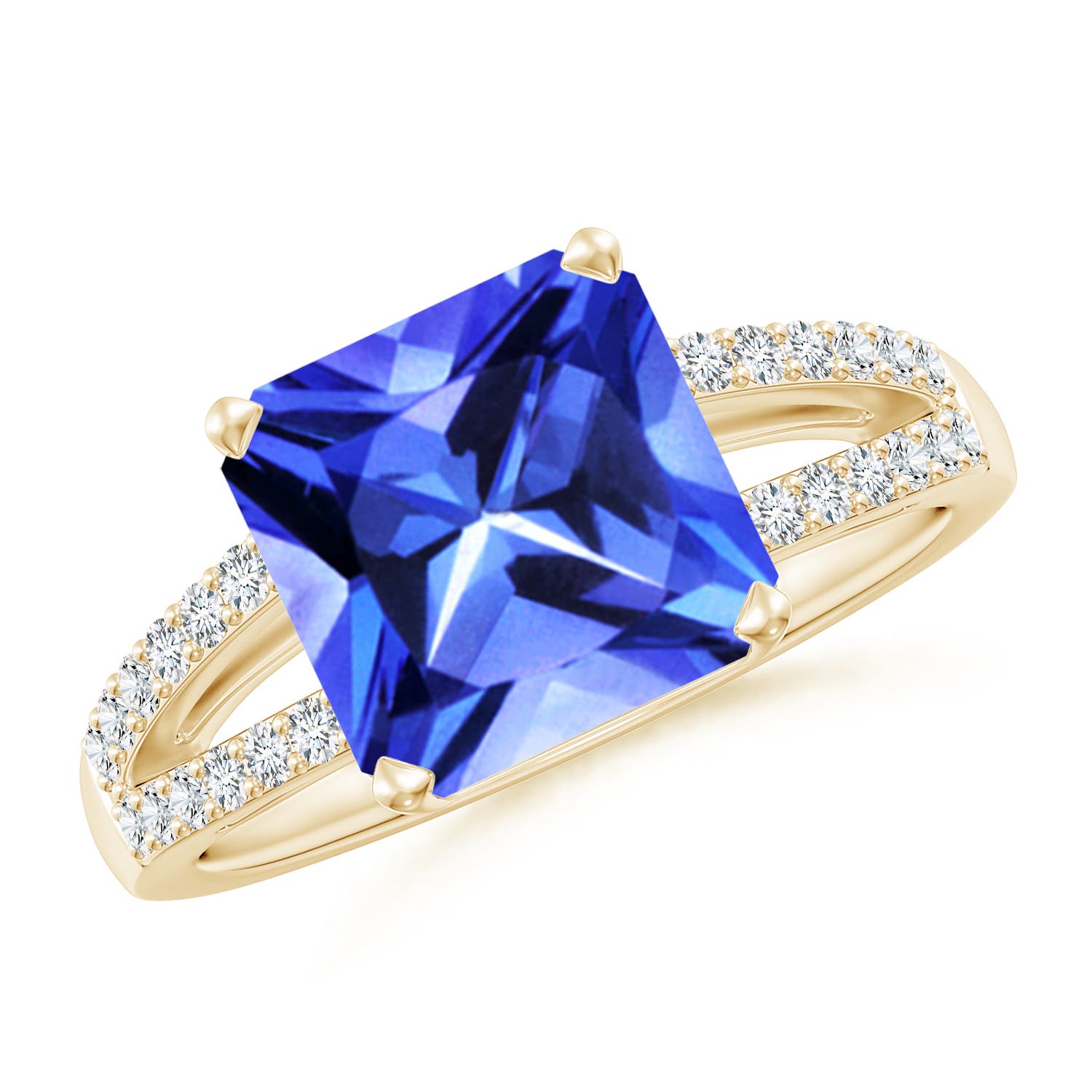 AAA - Tanzanite / 3.49 CT / 14 KT Yellow Gold