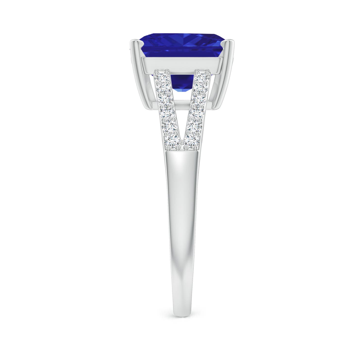 AAAA - Tanzanite / 3.49 CT / 14 KT White Gold