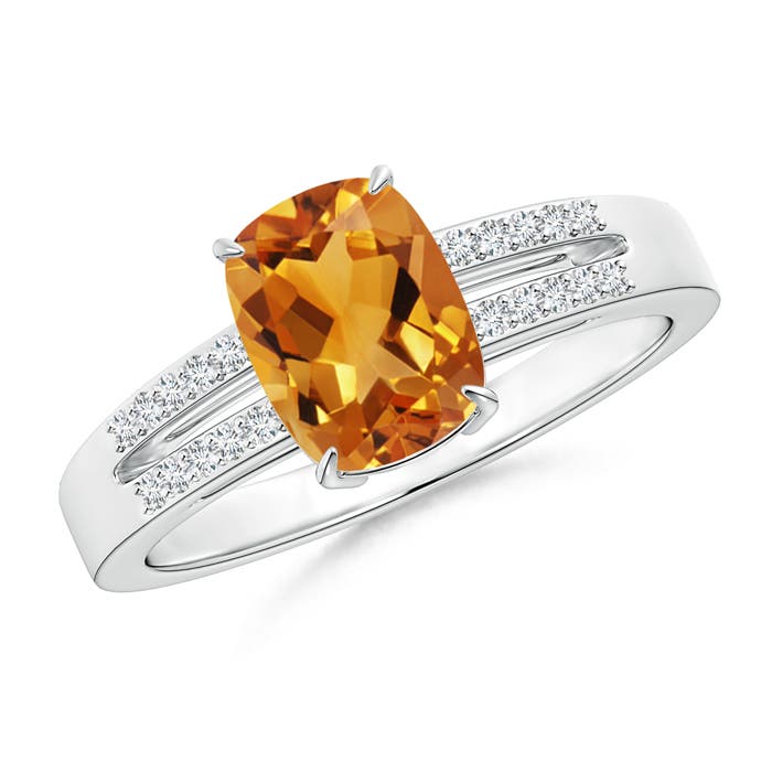 AA - Citrine / 1.47 CT / 14 KT White Gold