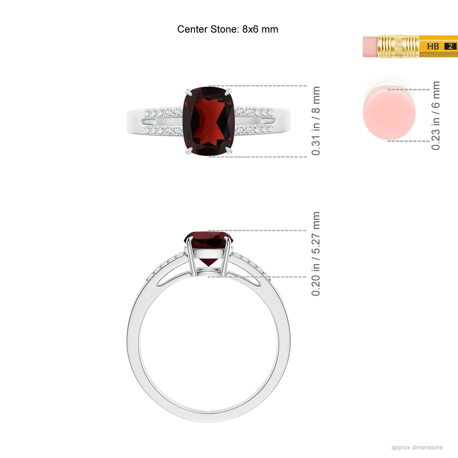 AA - Garnet / 1.72 CT / 14 KT White Gold