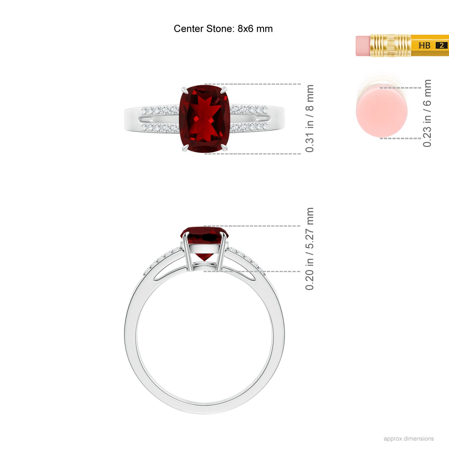 AAAA - Garnet / 1.72 CT / 14 KT White Gold