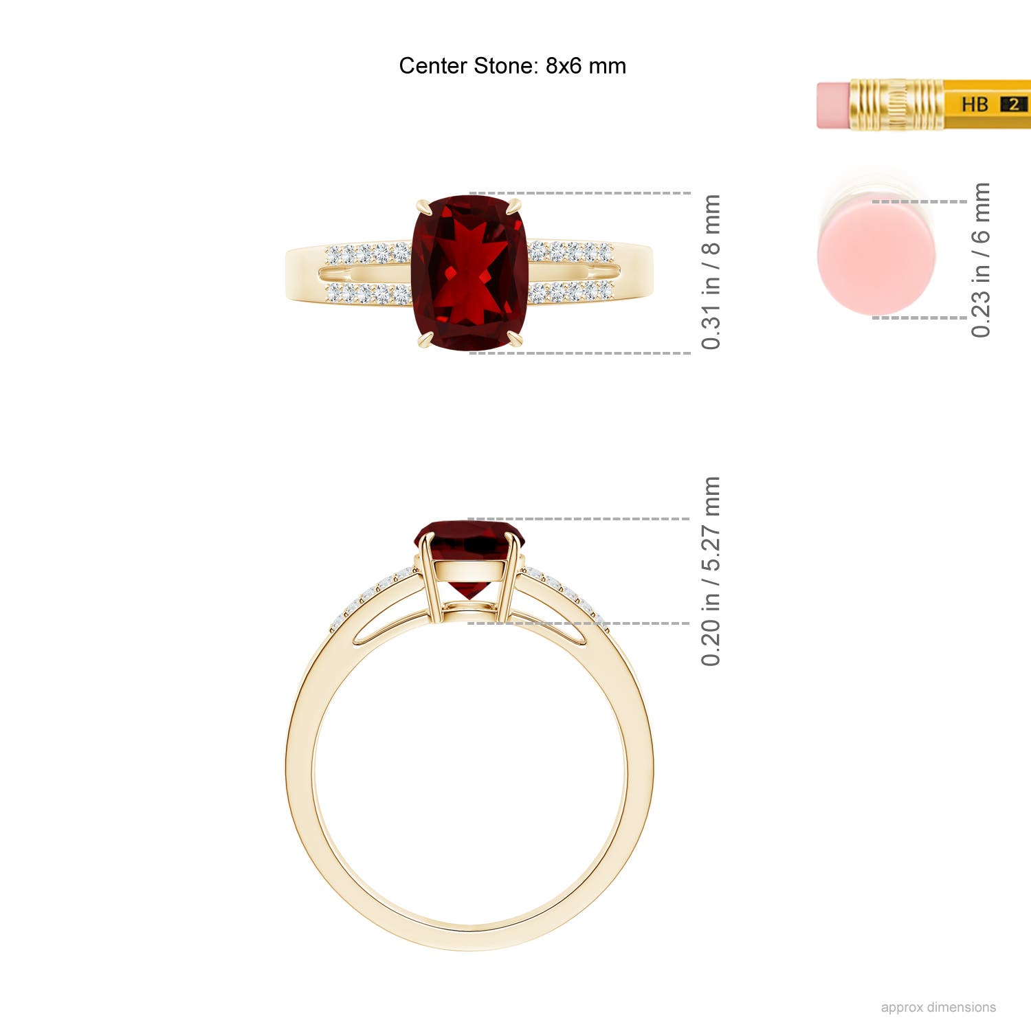 AAAA - Garnet / 1.72 CT / 14 KT Yellow Gold