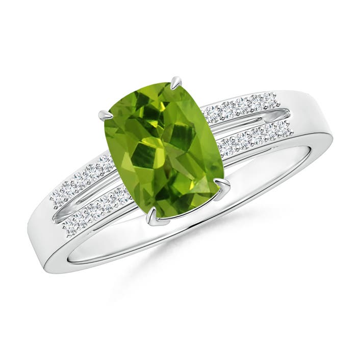 AAAA - Peridot / 1.57 CT / 14 KT White Gold