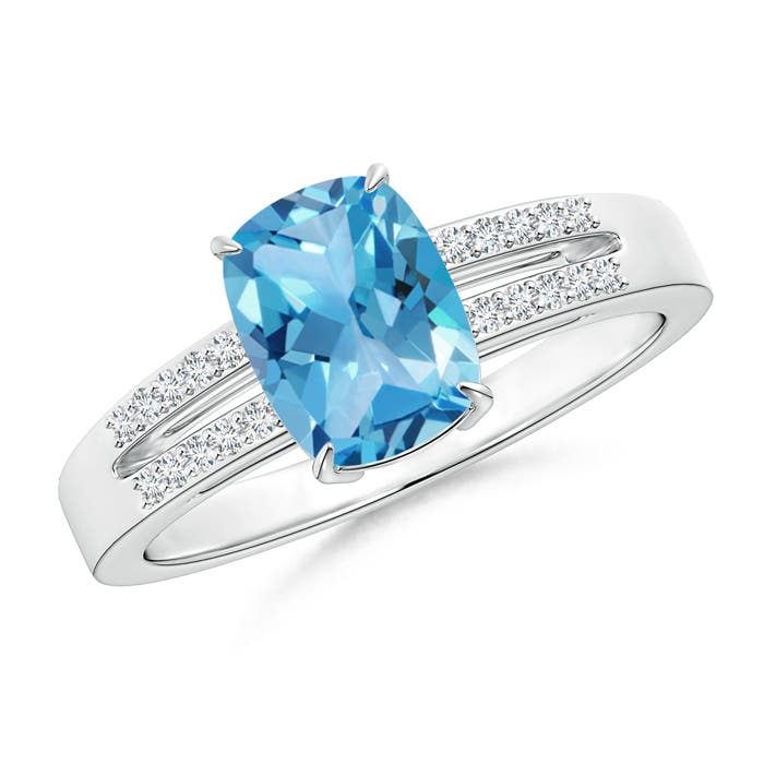 AA - Swiss Blue Topaz / 1.72 CT / 14 KT White Gold