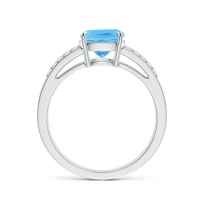 A - Swiss Blue Topaz / 2.36 CT / 14 KT White Gold