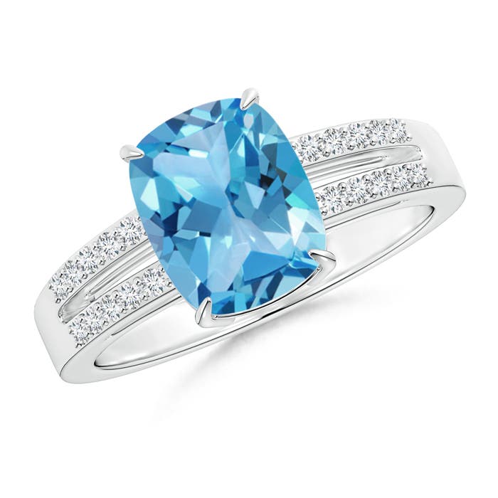 AA - Swiss Blue Topaz / 2.36 CT / 14 KT White Gold