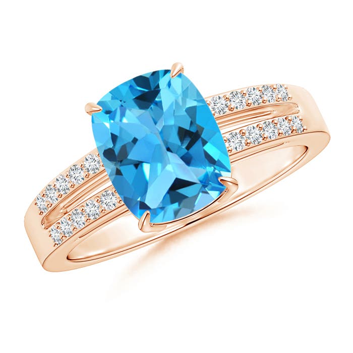 AAA - Swiss Blue Topaz / 2.36 CT / 14 KT Rose Gold