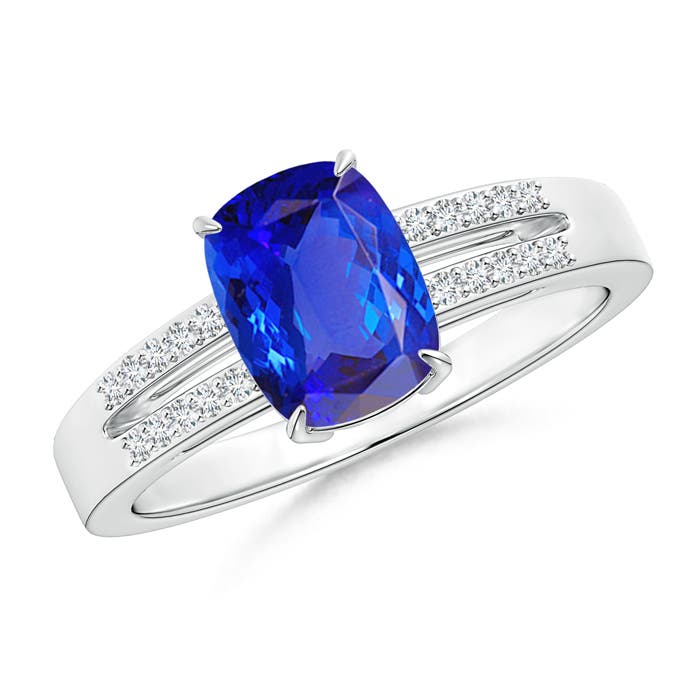 AAA - Tanzanite / 1.72 CT / 14 KT White Gold