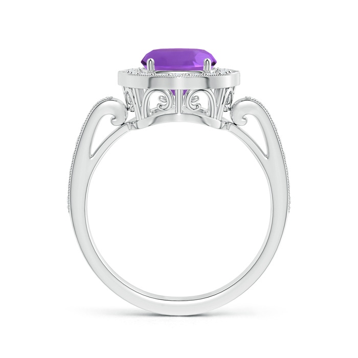 9x7mm AAA Cushion Amethyst Halo Ring in White Gold Product Image