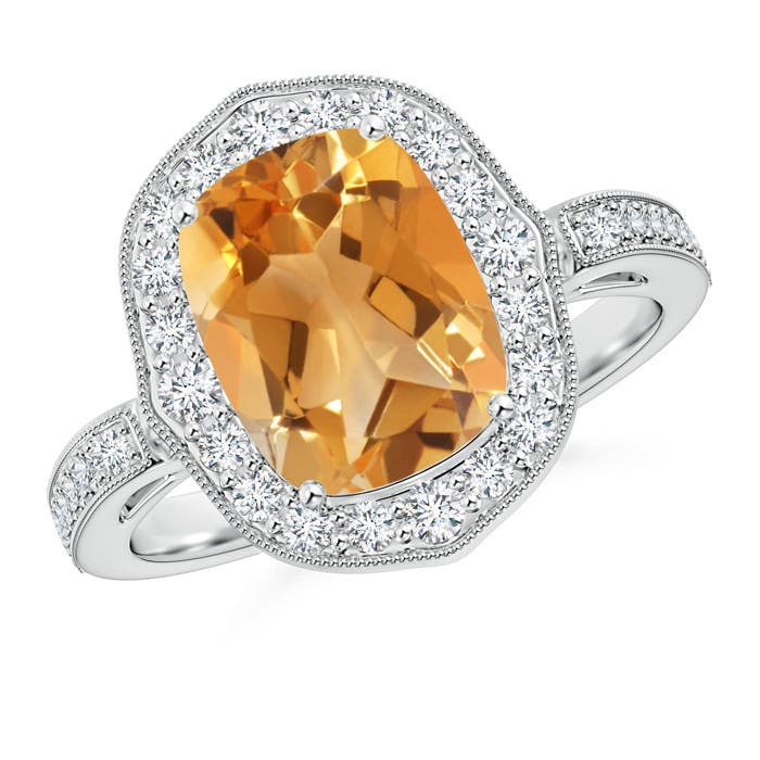 A - Citrine / 3.13 CT / 14 KT White Gold