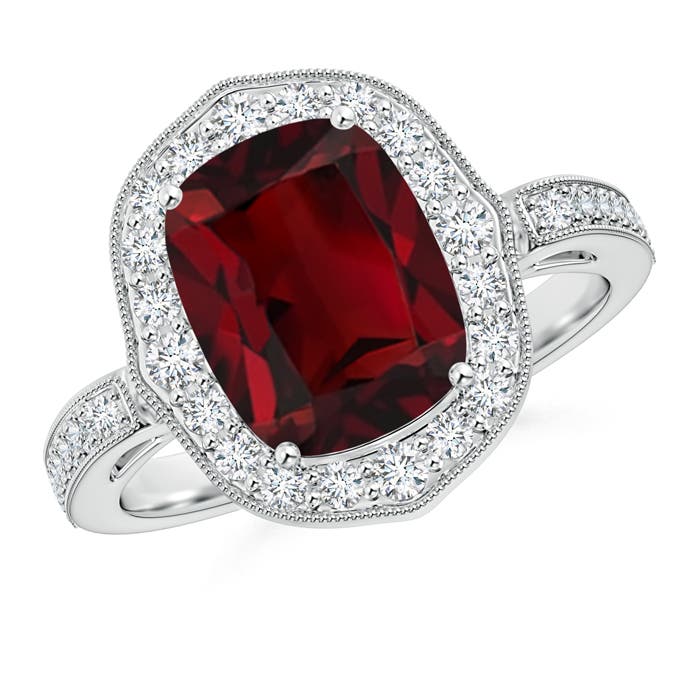 AAA - Garnet / 3.83 CT / 14 KT White Gold