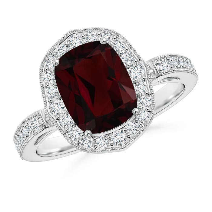 A - Garnet / 3.29 CT / 14 KT White Gold