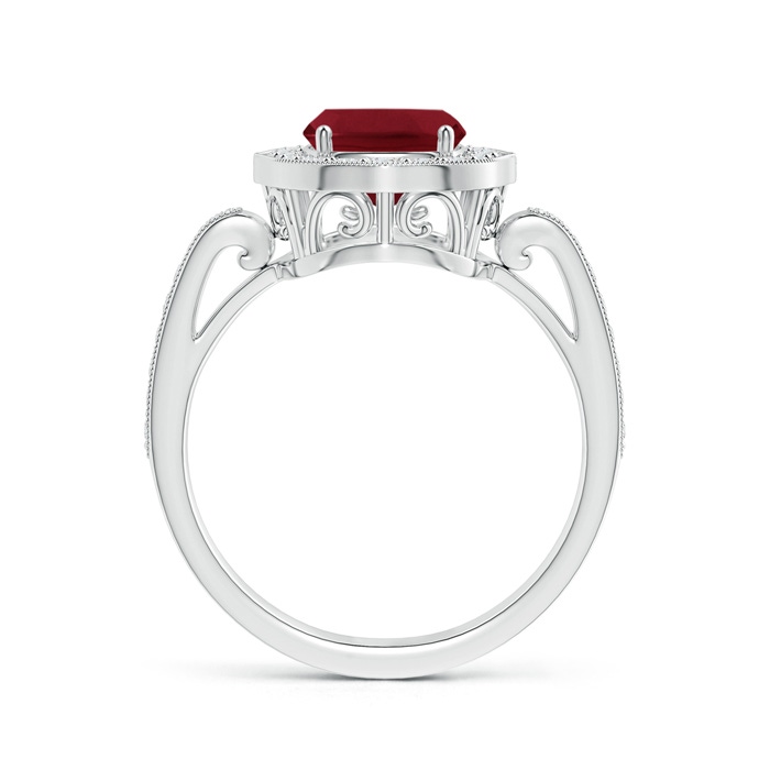 9x7mm AAA Cushion Garnet Halo Ring in White Gold product image