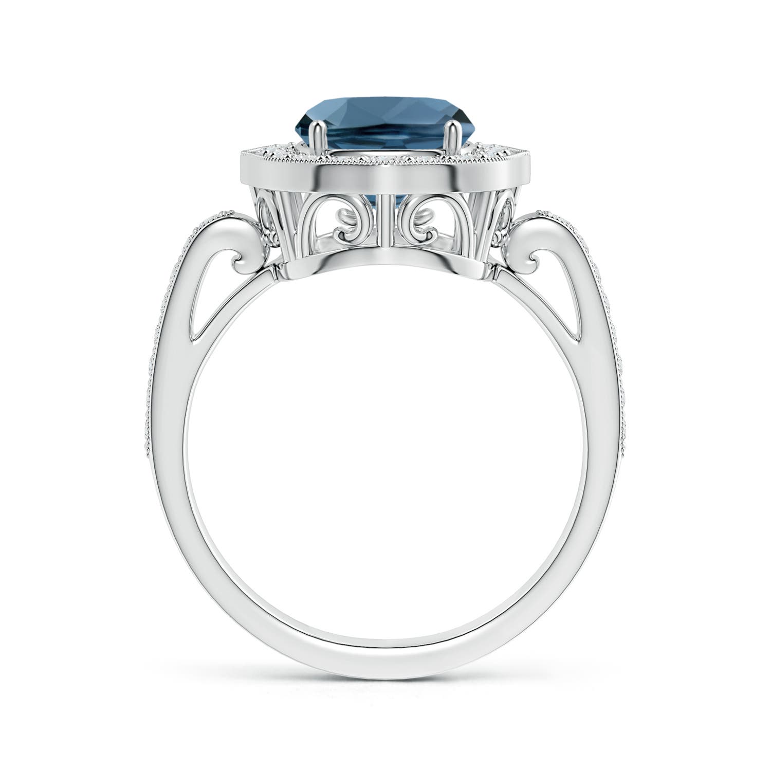 A - London Blue Topaz / 3.68 CT / 14 KT White Gold