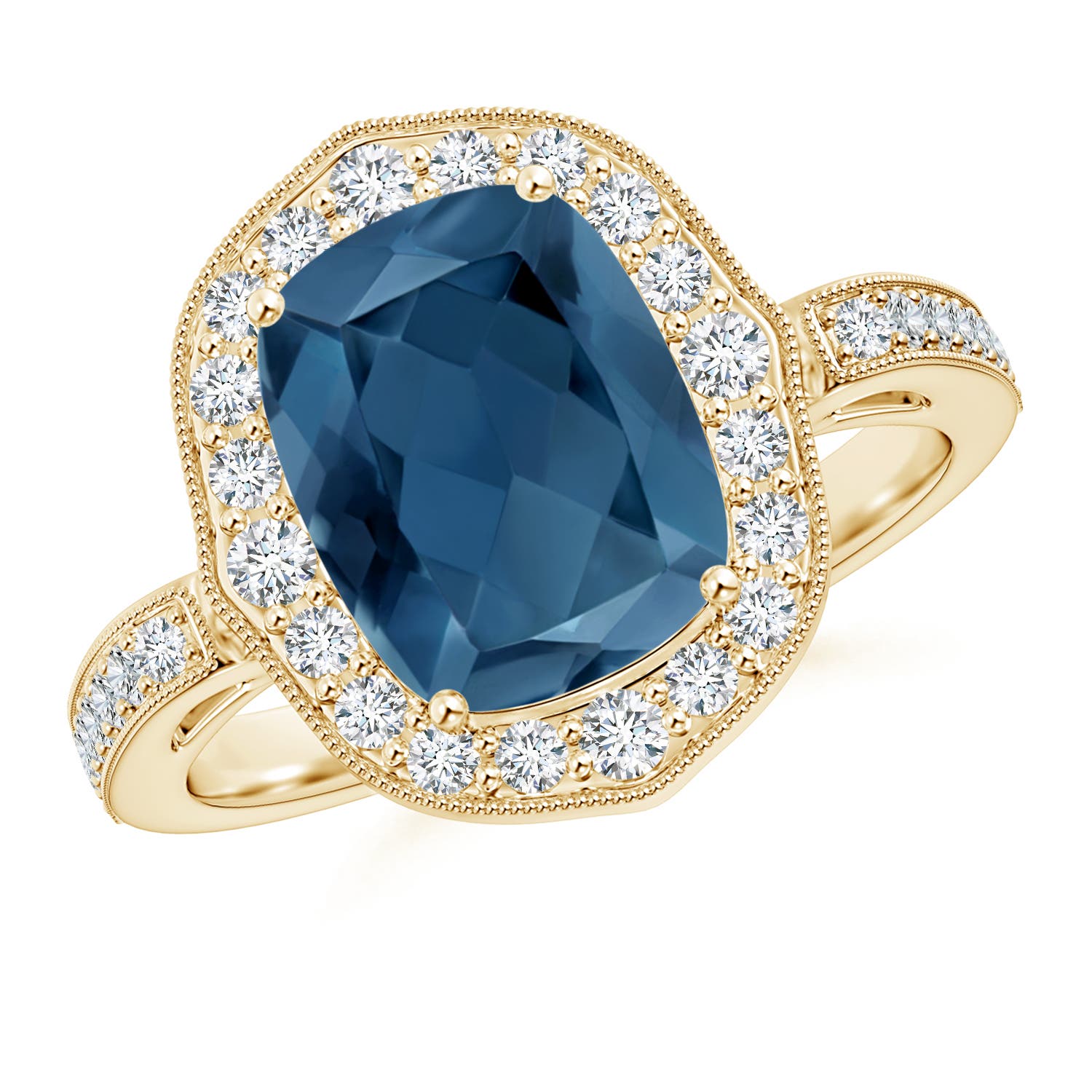 A - London Blue Topaz / 3.68 CT / 14 KT Yellow Gold