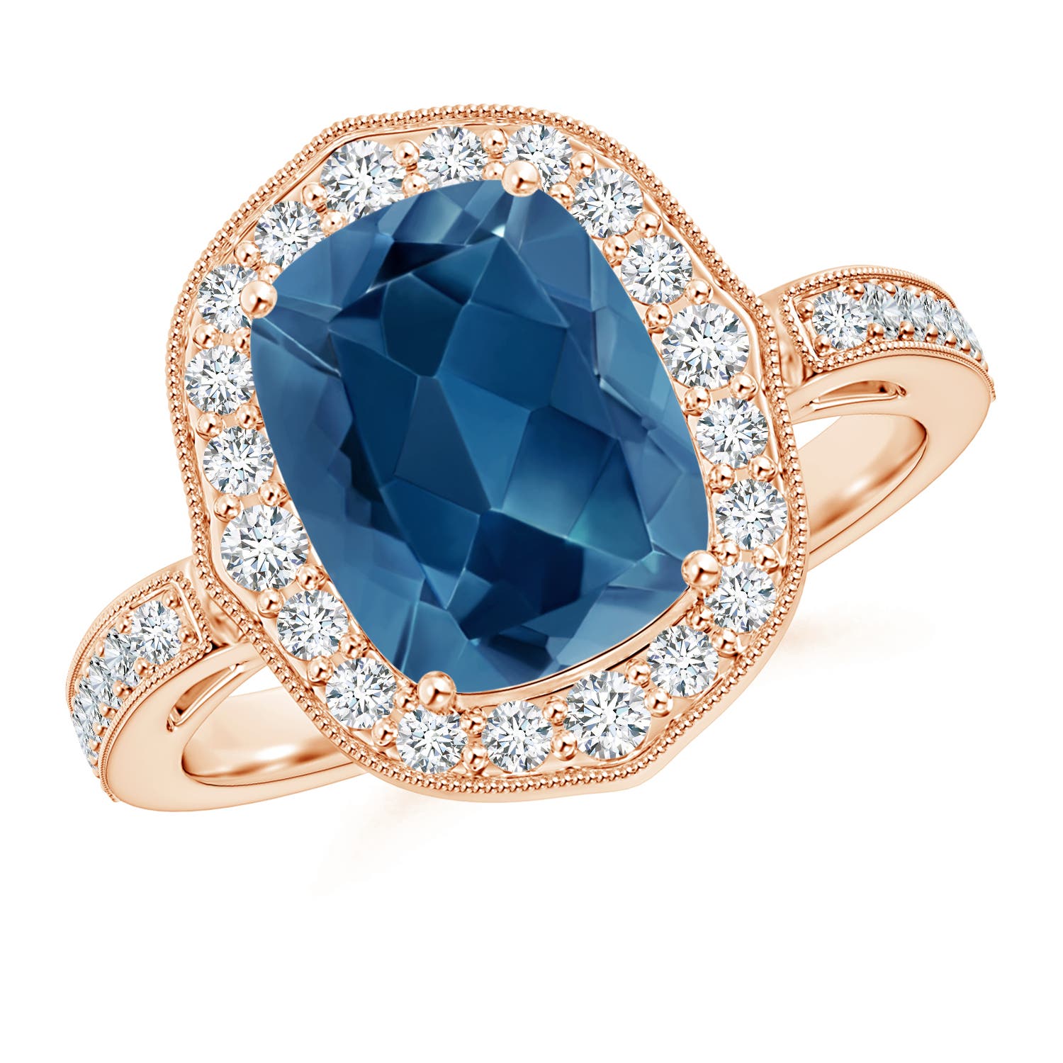 AA - London Blue Topaz / 3.68 CT / 14 KT Rose Gold