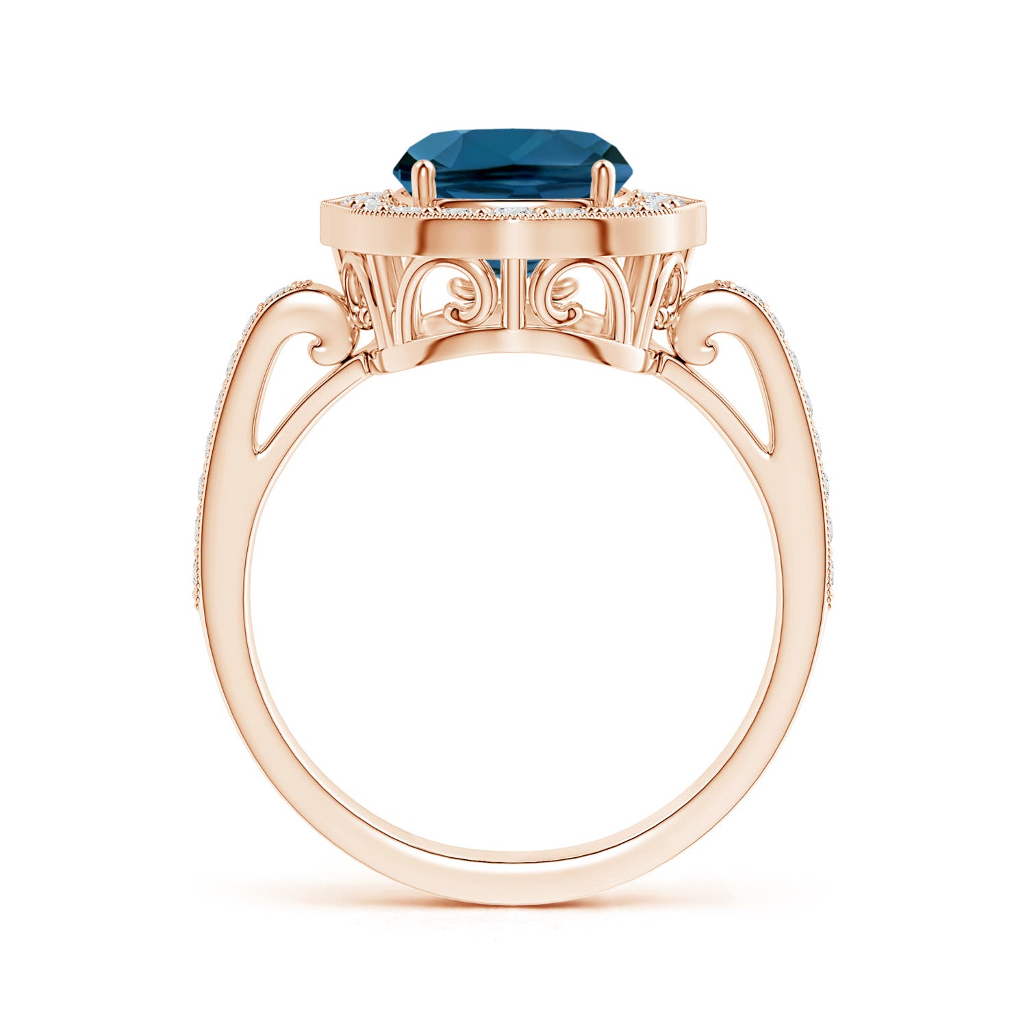 AAA - London Blue Topaz / 3.68 CT / 14 KT Rose Gold