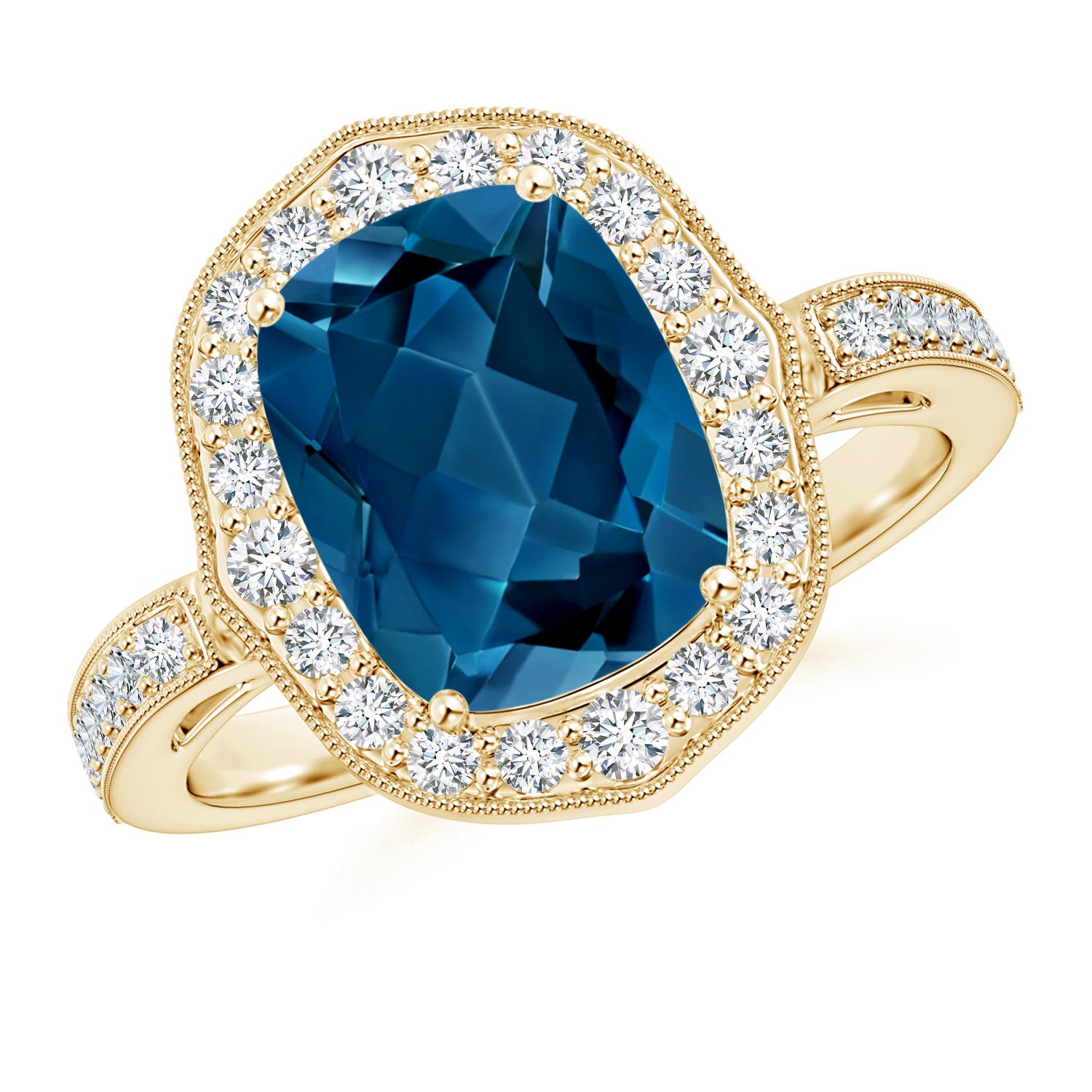 AAA - London Blue Topaz / 3.68 CT / 14 KT Yellow Gold