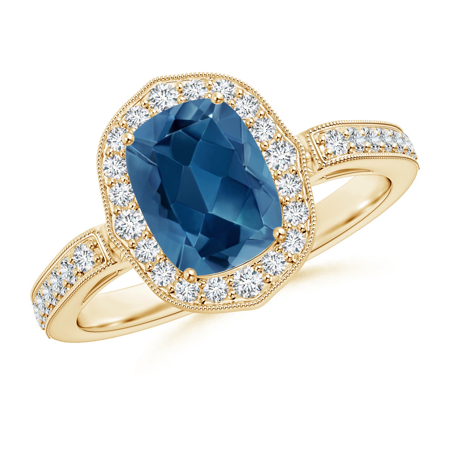 AA - London Blue Topaz / 1.92 CT / 14 KT Yellow Gold