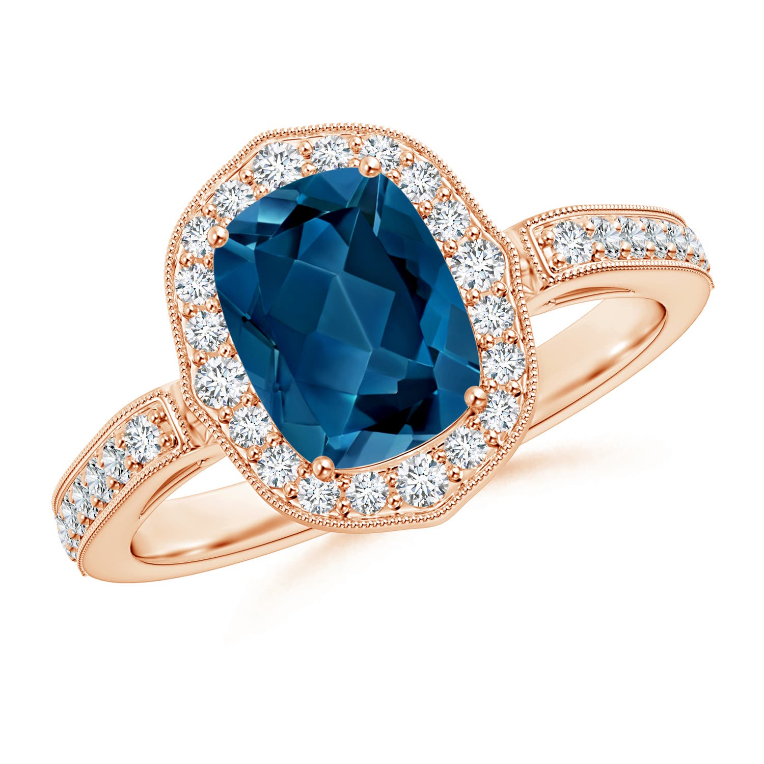 AAA - London Blue Topaz / 1.92 CT / 14 KT Rose Gold