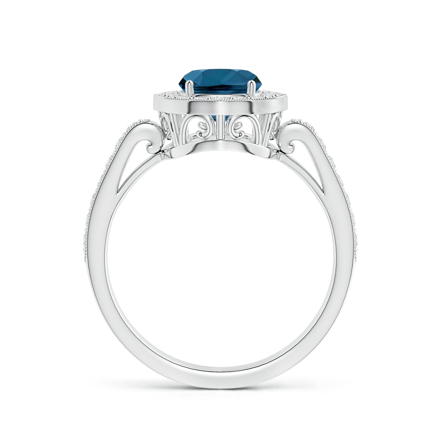 AAA - London Blue Topaz / 1.92 CT / 14 KT White Gold