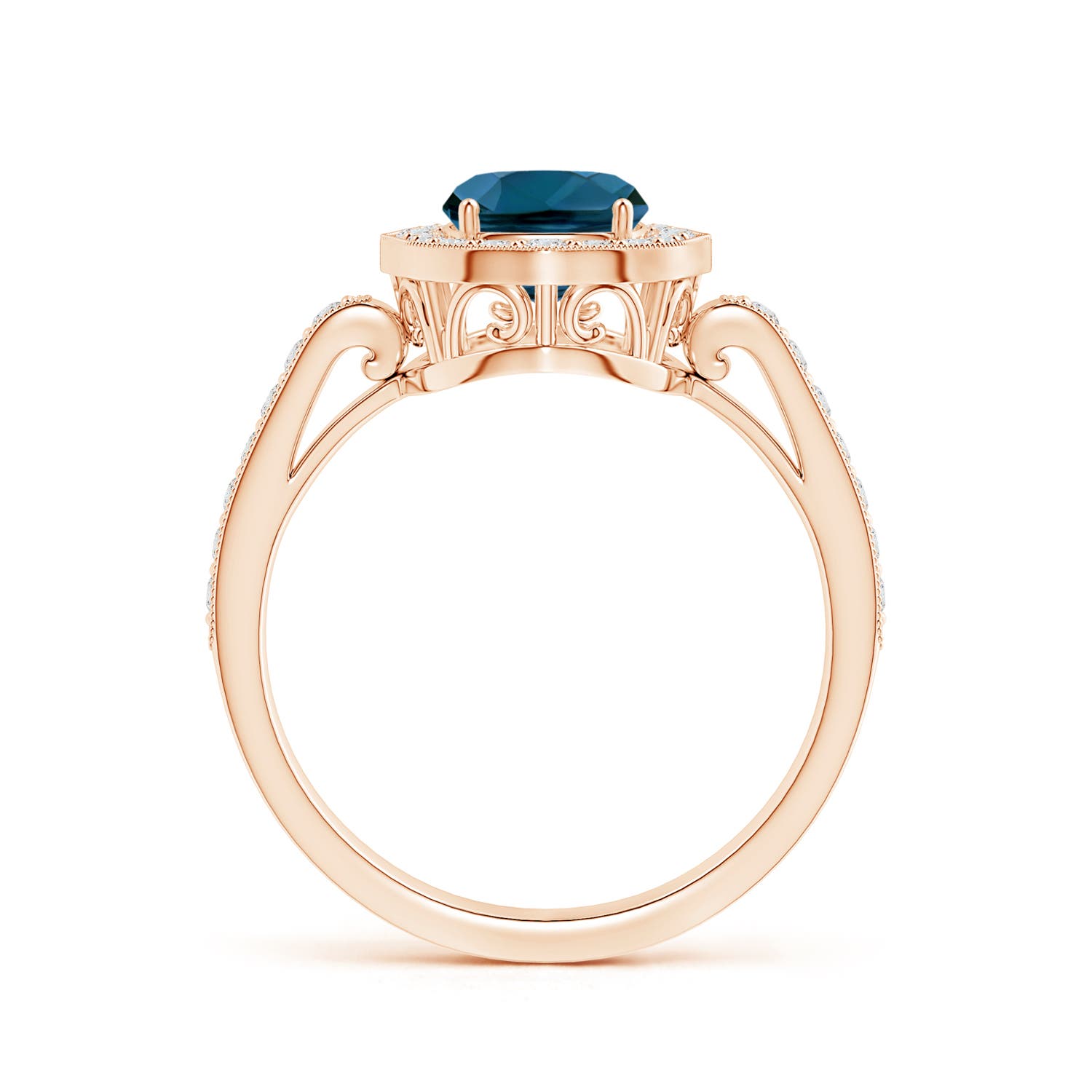 AAAA - London Blue Topaz / 1.92 CT / 14 KT Rose Gold