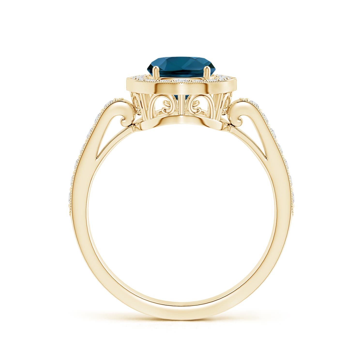 AAAA - London Blue Topaz / 1.92 CT / 14 KT Yellow Gold