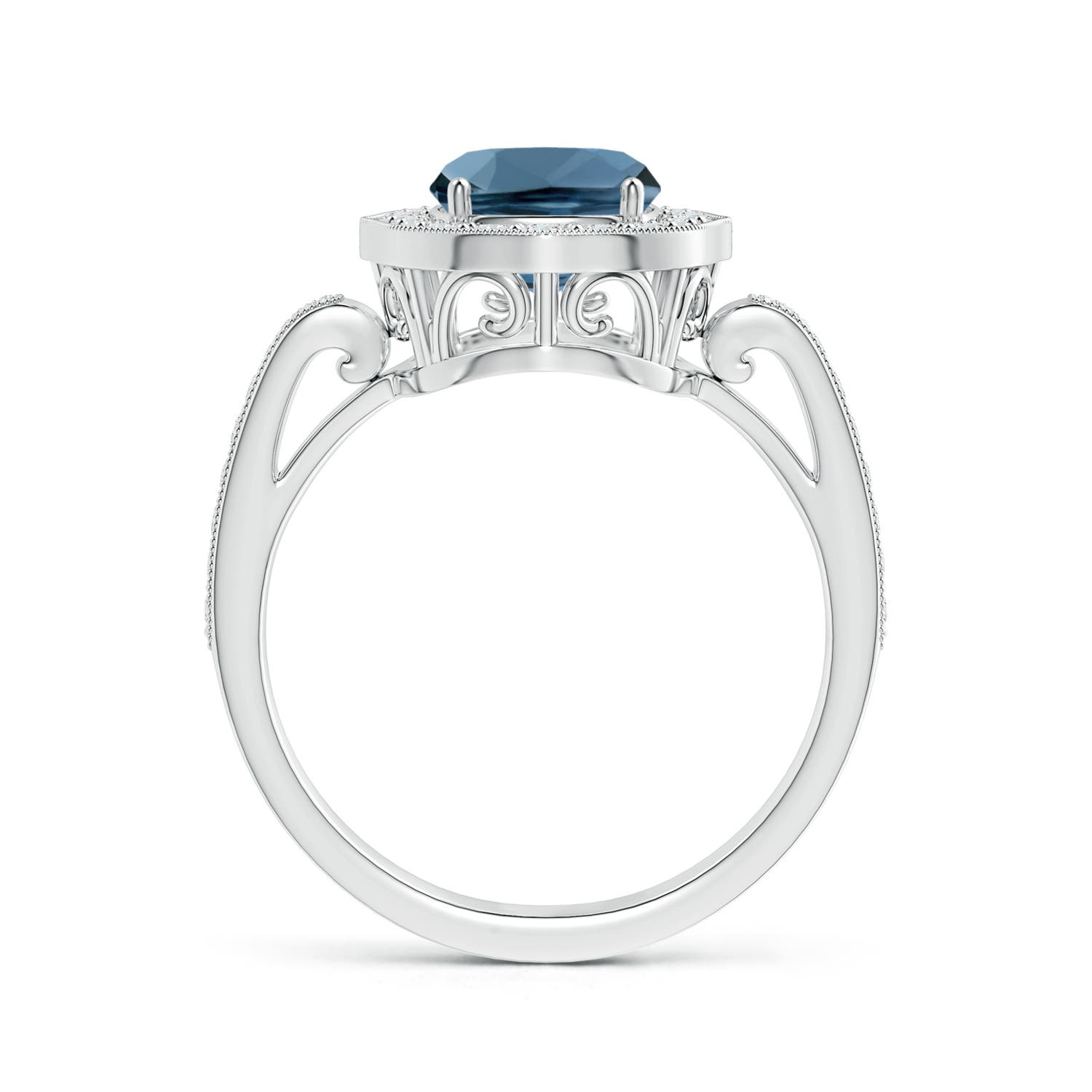 A - London Blue Topaz / 2.59 CT / 14 KT White Gold