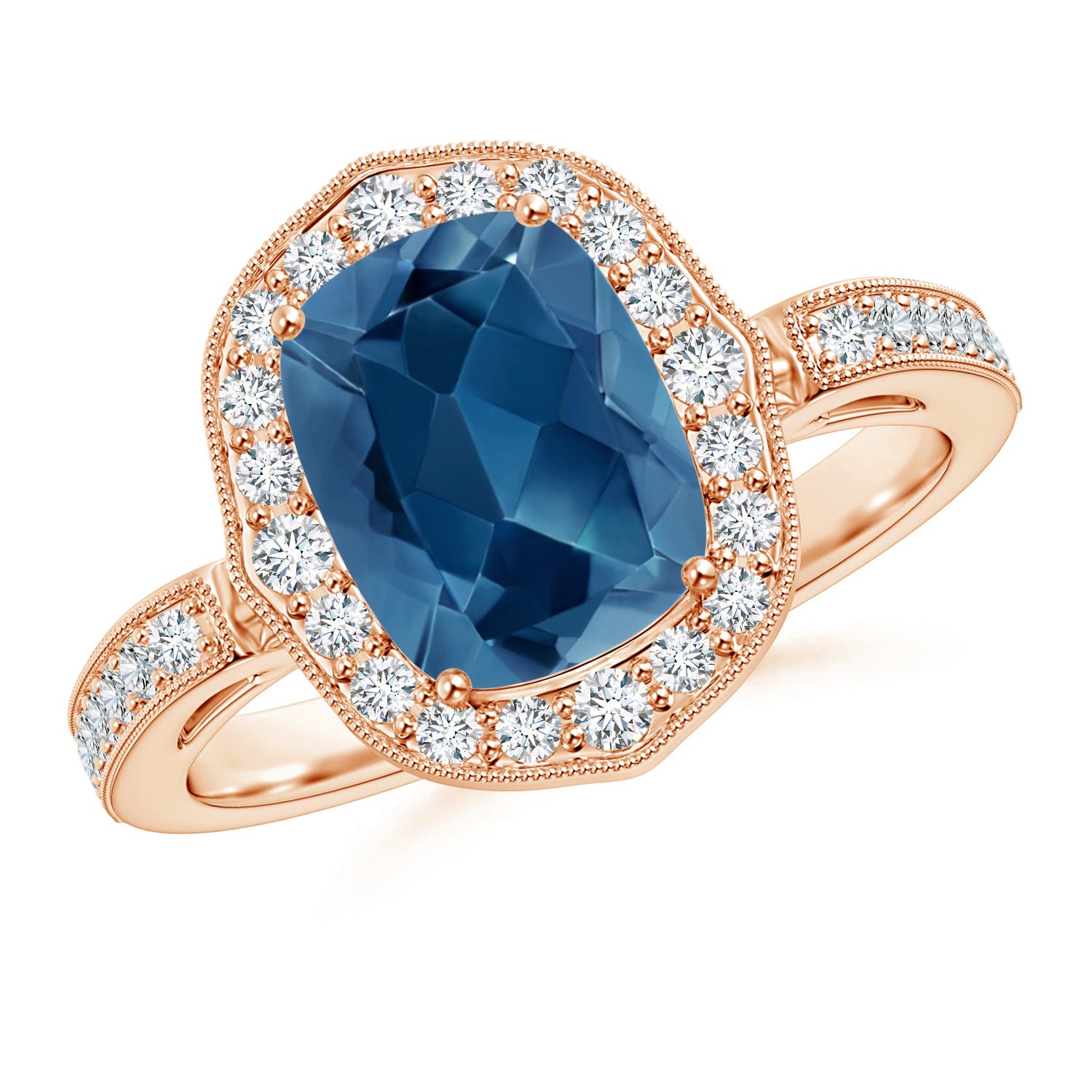 AA - London Blue Topaz / 2.59 CT / 14 KT Rose Gold