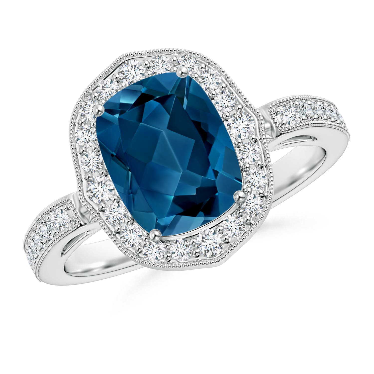 AAA - London Blue Topaz / 2.59 CT / 14 KT White Gold