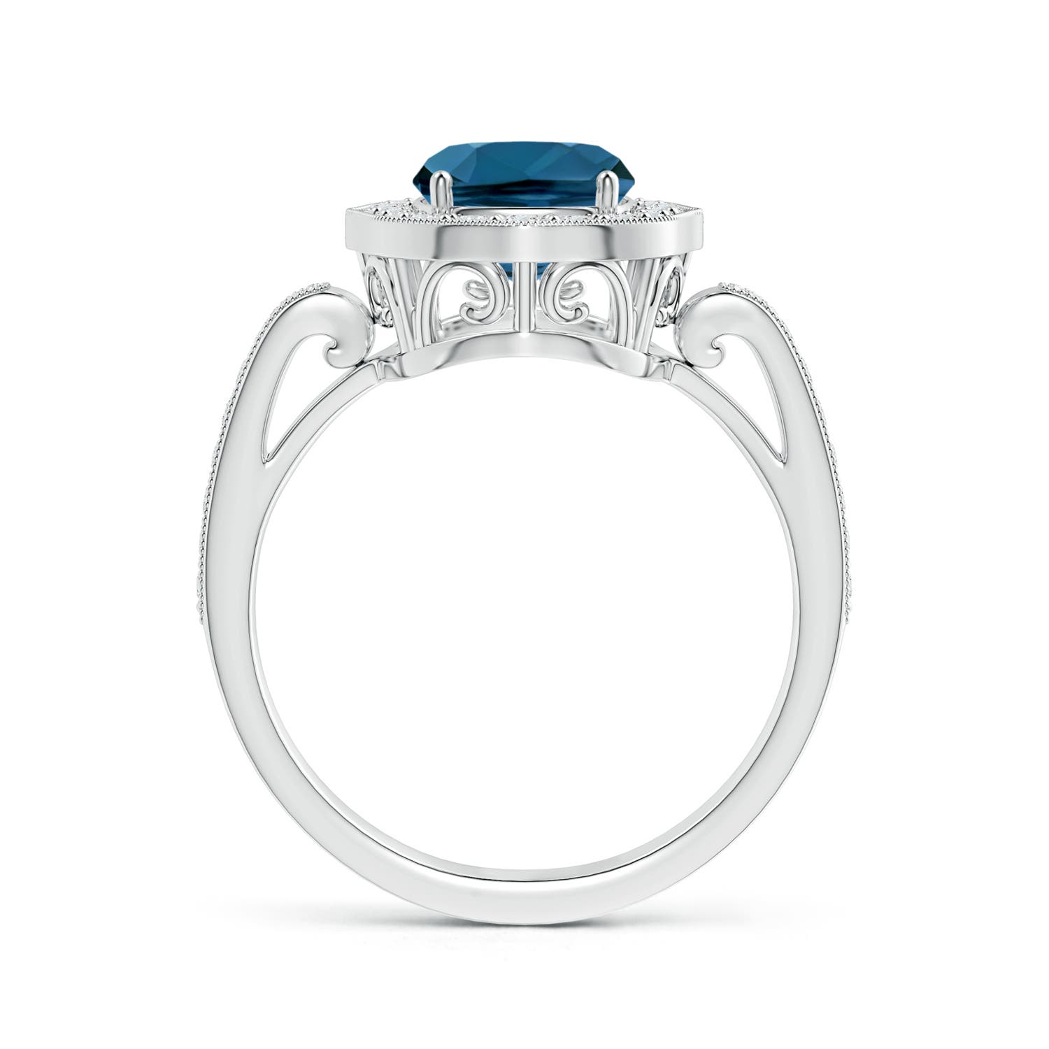 AAA - London Blue Topaz / 2.59 CT / 14 KT White Gold