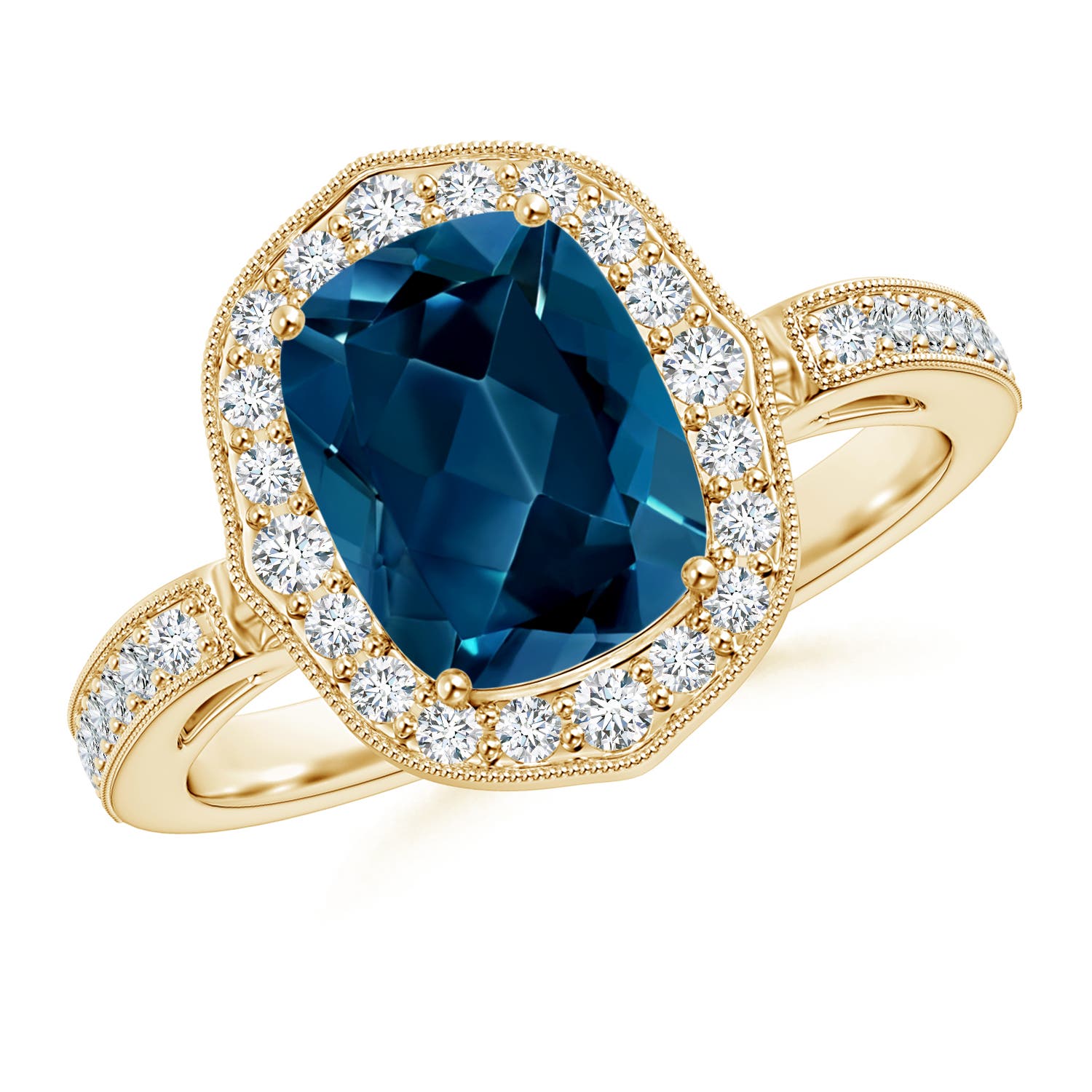 AAAA - London Blue Topaz / 2.59 CT / 14 KT Yellow Gold