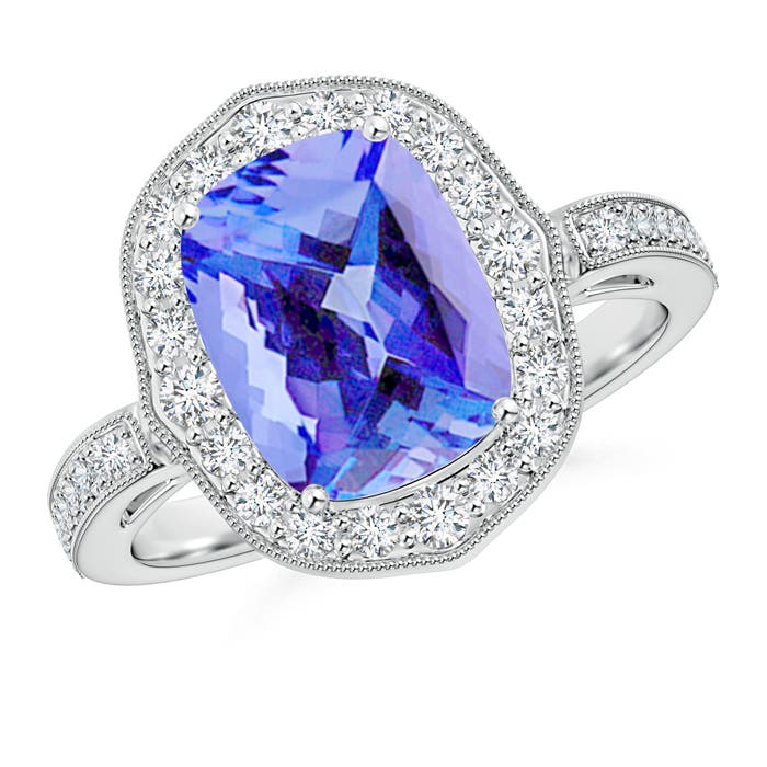 AA - Tanzanite / 3.08 CT / 14 KT White Gold